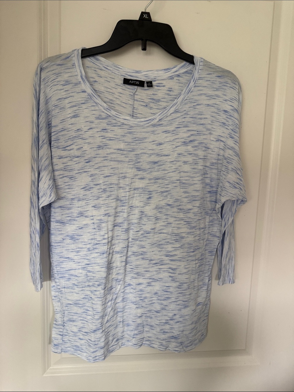 Apt. 9 Heathered Light Blue Scoop Neck Long Sleeve Top